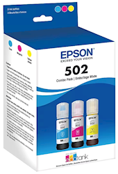 INK BOTTLES, STANDARD YIELD, EPSON T502, CYAN/MAGENTA/YELLOW, 3/CT LARGE